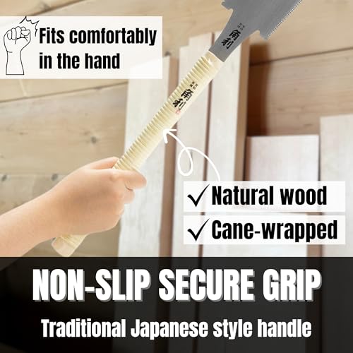 KAKURI Japanese Pull Saw for Woodworking 9.5", Double-Edged Ryoba Saw - size: 9-1/2"