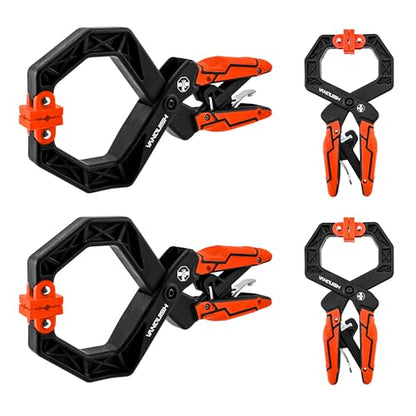 VANQUISH 4-Pack Quick-Release Ratcheting Wood Clamps for Woodworking, Professional Hand Clamps, Ergonomic Handles, 55 LBS Clamping Force, 2-Pack 4 Inch and 2-Pack 2 Inch - size: 4 Pack Mixed