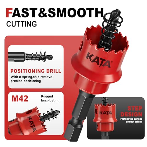 KATA 3/4" M42 Thin Wall Hole Saw Hole Cutter Drill Bit for Impact Driver - color: Red (3/4")