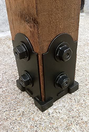 OZCO Laredo Sunset Post Base Kit, 4in x 4in, 1 Kit with Hardware, Black - size: 4x4, style: Laredo Sunset