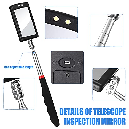 BBTO 4 Pcs LED Inspection Mirror - size: Various Sizes, style: Elegant Style