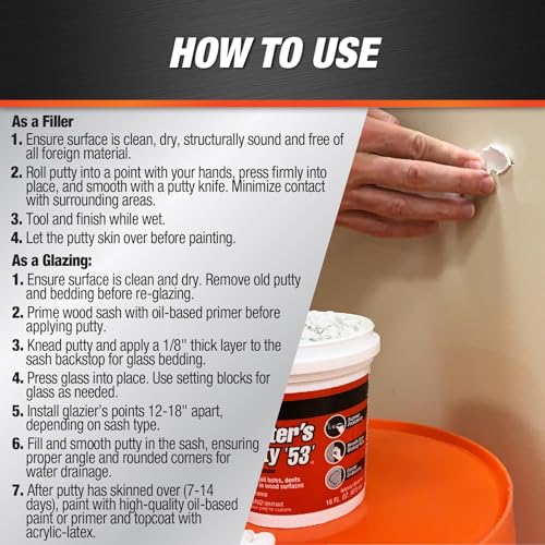 DAP Painter's Putty '53', White, 32 oz (7079812244) - size: 32 oz