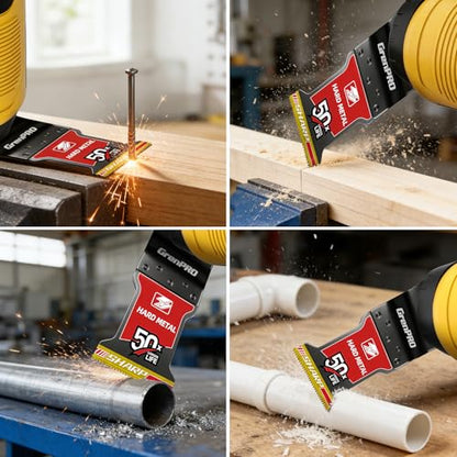 GRENPRO 3-Pack TiCN Carbide Oscillating Saw Blades for Metal Cutting
