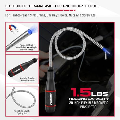 6-Piece Telescoping Magnetic Pickup Tools Set: 31in Portable Magnetic Pickup Stick, 25in Pen-Style Magnetic Pickup Tool, 20in Flexible Bendable Spring Magnet Stick with 4in 9in Magnet Parts Tray - style: 6 Pack - Premium Multi-Tool Set