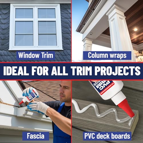 PVC Trim Glue & Adhesive - Dries White, Bonds Fast, Weather & UV Resistant