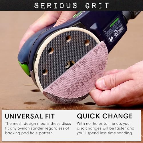 Serious Grit - 5-Inch P80 Grit Ceramic Mesh Sanding Discs - 50 Pack - style: 80 Grit