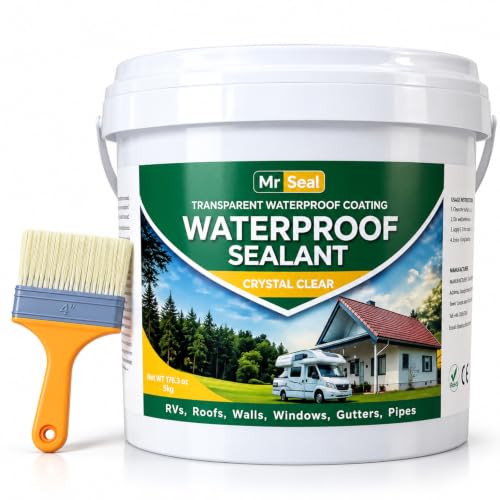 Clear Waterproof Sealant, Water-Based Transparent Waterproofer (1.3 Gal) - style: 1.3 Gal