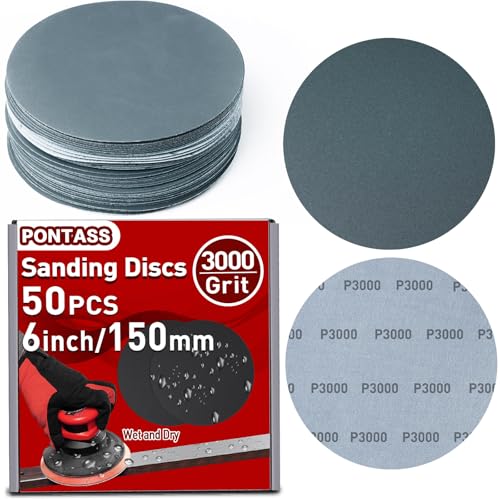 3000 Grit 6 Inch Wet Dry Sanding Discs,50Pcs Hook & Loop Sandpaper - style: 3000 Grit
