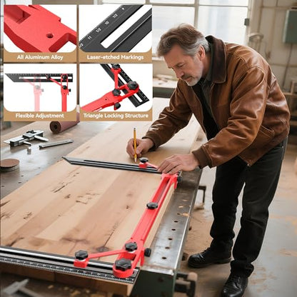 Stair Tread Jig, 72" Adjustable Stair Tread Template Tool for Woodworking