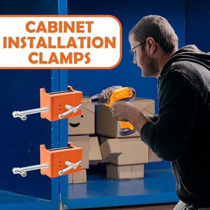 2 Pack Cabinet Clamps, Face Frame Clamp Tool for Installing Cabinets, Cabinet Claw Clamps with Drilling Hole