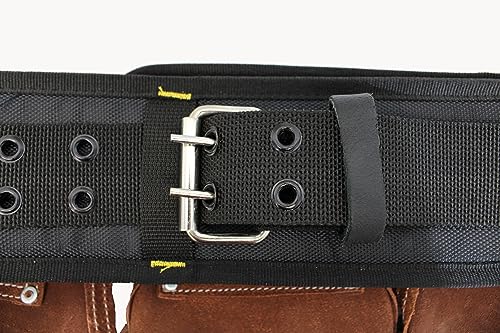 Tool Belt | Leather Tool Rig for Carpenters, Framers, Electricians, Constructors, and Handyman | Adjustable Tool Pouches (Brown)