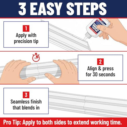 PVC Trim Glue & Adhesive - Dries White, Bonds Fast, Weather & UV Resistant