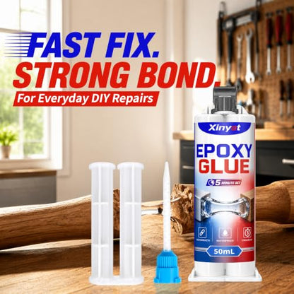 5 Minute Epoxy Glue,50ml Clear 2 Part Epoxy Adhesive
