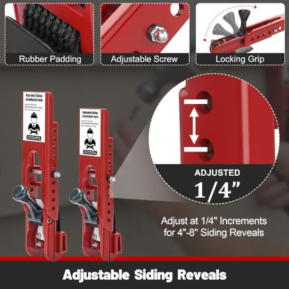 Upgraded Siding Installation Tools for 5/16 Inch, 3/8 Inch, 7/16 Inch（Red）
