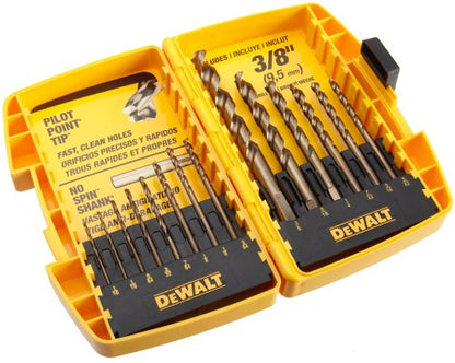 DEWALT DW1169 14-Piece Pilot-Point Twist Drill Bit Assortment - size: 14 Pieces