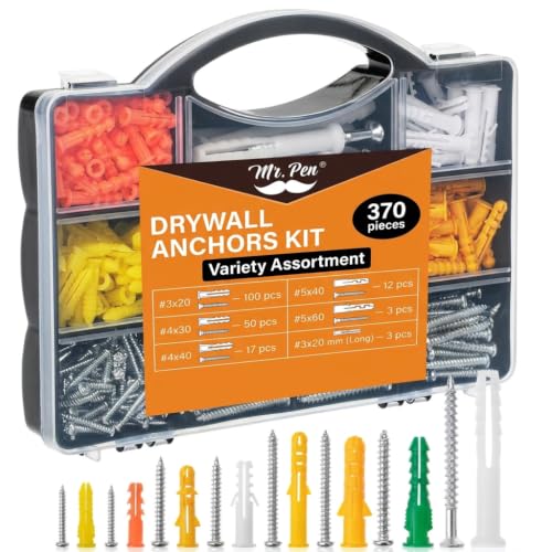 Mr. Pen- Wall Anchors Kit, 370 pcs, Picture Hanging Kit for Wall Decor