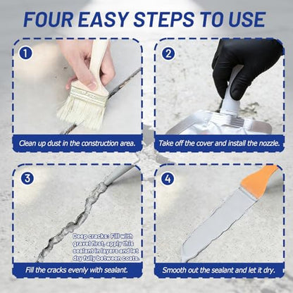 Concrete Crack Filler, 2.65LB Self-Leveling Cement Crack Repair - size: 2 Pcs, 2.65LB