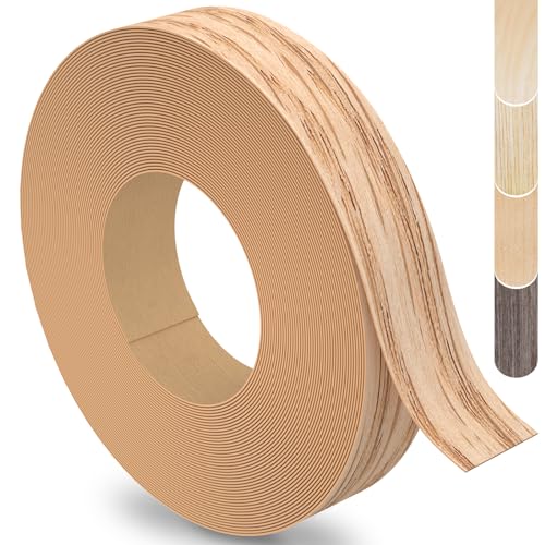 Red Oak Edge Banding, 1 inch x 100ft Plywood Veneer Wood Edge Banding, Preglued Wood Tape Banding for Cabinet Repair - color: Red Oak, size: 1"x 100ft