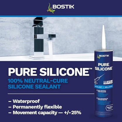 BOSTIK Pure Silicone Classic Bone 10.1oz Silicone Caulk & - 1 Cartridge - color: Classic Bone