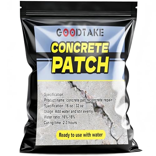 GOODTAKE Concrete Repair, Concrete Patch for Repairing Spalls and Cracks in Concrete's and Masonry, Cement Crack Filler & Floor Repair Cement - Interior/Exterior (Grey, 32 Ounce) - size: 32 Ounce