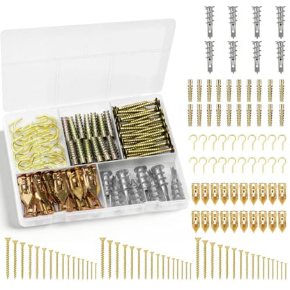 Drywall Anchors and Screws kit,Hanmer in,Screw Down,Load Baring 50LB,Boxed