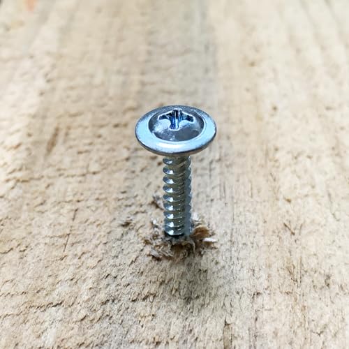 Mywish 250Pcs #8 × 1-1/4"" Phillips Truss Head Wood Screws, Quick Metal Self Tapping, Small Wood Screws, Galvanized Iron Zinc Oxide Plated Steel, Silver - color: Silver, size: #8×1-1/4"