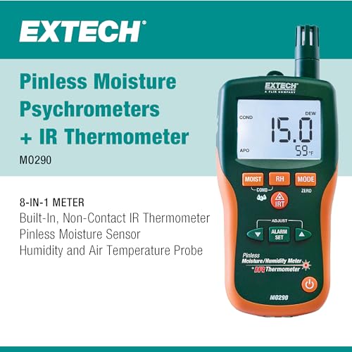 Extech MO290 Pinless Moisture Psychrometer with IR Thermometer - style: MO290