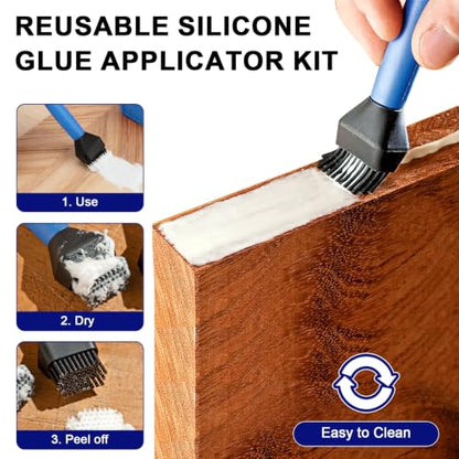 Wood Silicone Glue Applicator Kit, Glue Brush, Glue Tray & Glue Spreader