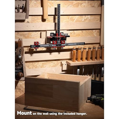 Cabinet Hardware Jig, Cabinet Drawer Pull Jig, Cabinet Pull Template Tool - color: Red-black