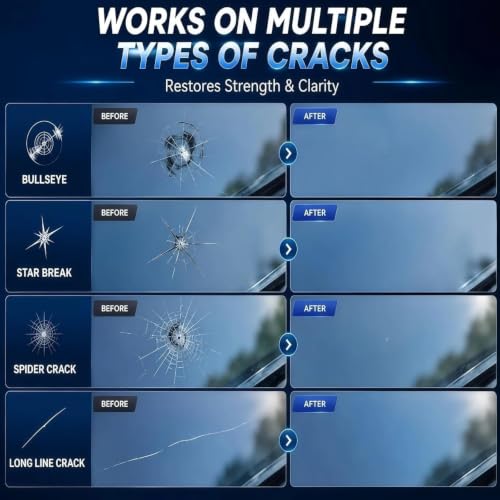 Bighero Windshield Chip Repair Kit – 2026 Upgrade Windshield Crack Repair Kit, Car Windshield Crack Repair Kit for Cracks, Chips & Bullseye – DIY Glass Repair for Auto Windows, Mirrors, Glasses