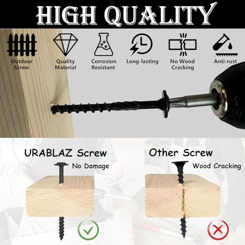 80pcs Decking Wood Screws, Lag Screw with 2pcs T30 Torx Drive Bits - size: #14 x 4
