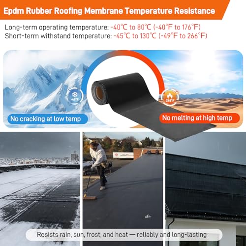 51 Mil EPDM Rubber Roofing Rolls - 39" x 16ft - size: 16 Feet