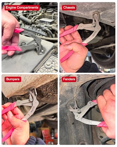 Car Clip Pliers, Panel Clip Removal Tool for Plastic Fasteners,Rose Red - color: Rose Red