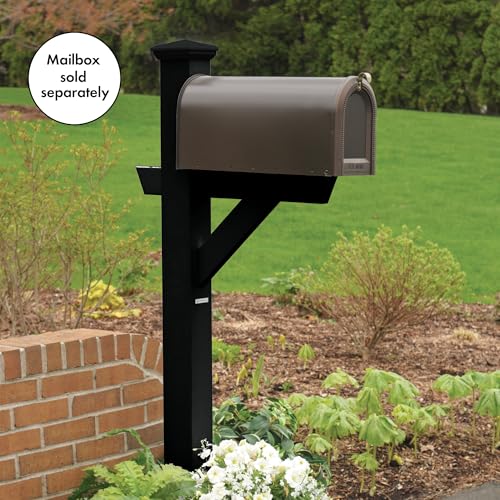 Highwood AD-MLBX1-BKE Hazelton Mailbox Post, Black - color: Black