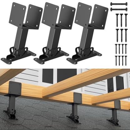 4x4 Roof Riser Brackets Kit,3 PCS Adjustable Angle Pergola Brackets - color: D, size: 3pcs