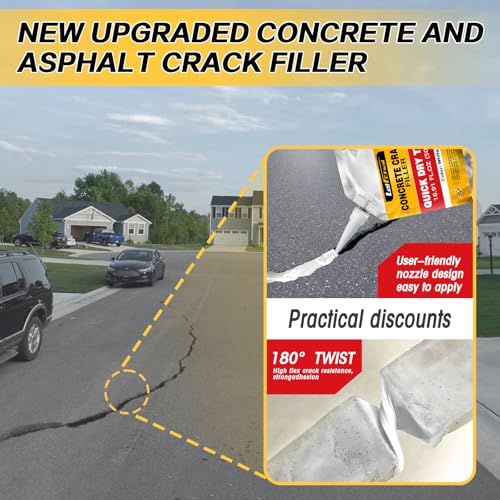 Concrete Crack Filler, Cement Crack Filler, Fast-Drying Crack Filler, Self-Leveling Caulking Sealan Effectively Repairs Cracks in Driveways, Sidewalks, Patios, and Window Sills (1 Pack - 1.1LB) - style: 1 Pack - 1.1LB