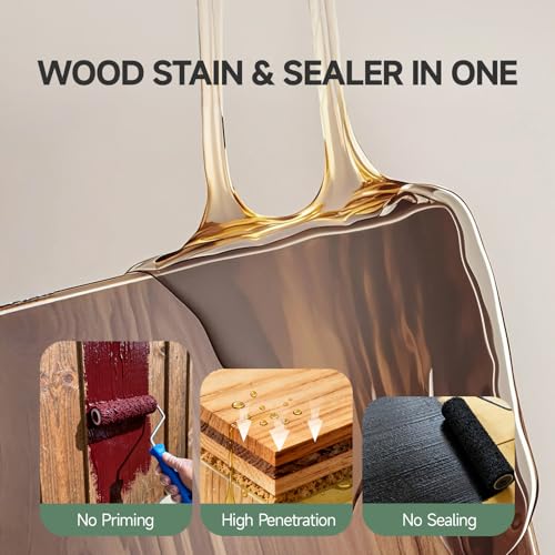 Wood Stain,16oz Black Walnut Wood Stain & Sealer in One (with Tools) - color: Black/Walnut, size: 0.5kg