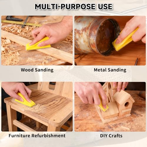 120Pcs 40–800 Grit Micro Sander Kit for Wood, Tight Spaces - style: Yellow(Grit40-800)