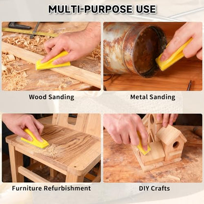 120Pcs 40–800 Grit Micro Sander Kit for Wood, Tight Spaces - style: Yellow(Grit40-800)