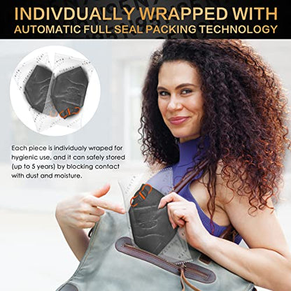 N95 Mask NIOSH Approved 50-Pack, Particulate Respirator N95 Face Masks Universal Fit - Individually Wrapped, Black - color: 50 Pack - Black