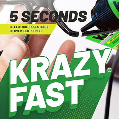 Krazy Fix Light Cure Super Glue with Fast Curing LED Light (0.14 oz)