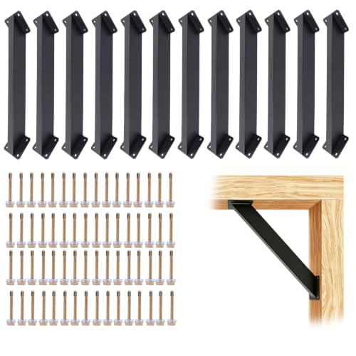 12Pcs 45 Degree Angle Bracket Support Kit for Wood Pergola Kits - size: 12