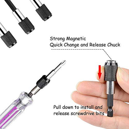 Saiper 1/4 Inch Hex Shank Magnetic Screwdriver Bit Holder 2", 4", 6"