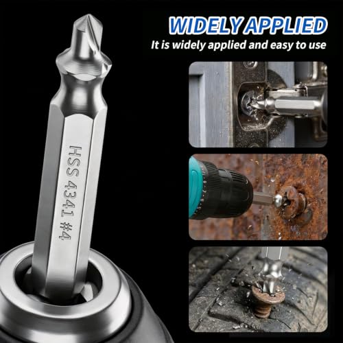 Greywolf 6 pcs Damaged Screw Extractor Set，Professional Grade Broken Bolt & Stripped Screw Remover Kit with Case，Hardened Steel Construction，Fits Drill & Hand Tools，DIY, Automotive, Plumbing Repair - size: 6