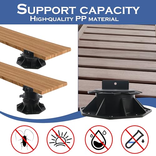 10PCS Adjustable Deck Support Pedestal Blocks (2-3/8" to 5-1/2")