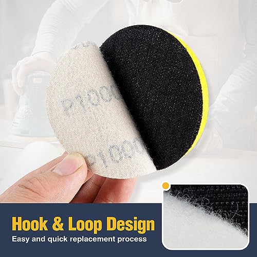 S SATC 50PCS 3 Inch Sanding Disc Hook and Loop 1000 Grit Sanding Discs for Random Orbital Sander Aluminum Oxide Orbital Sander Pad for Woodworking Automotive Metal - style: 1000Grit 50 pack