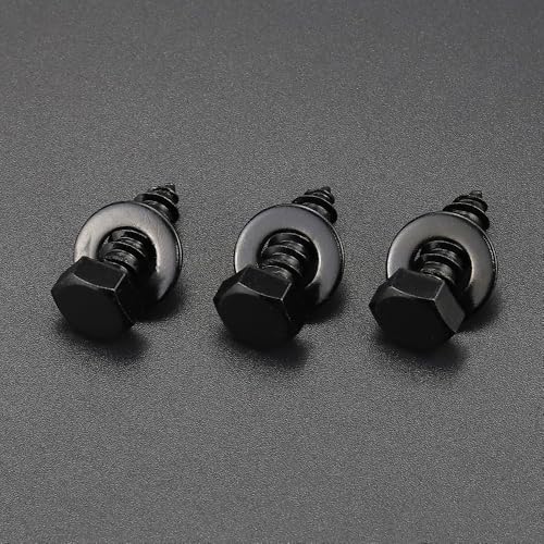 12-Sets 3/8 x 1-1/4" Black Hex Head Lag Screws & Flat Washers, Heavy Duty Wood Lag Screws, 304 Stainless Steel (18-8), 3/8" Bolt - size: 3/8 x 1-1/4