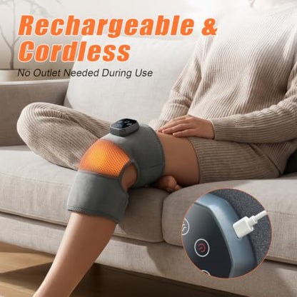 Knee Heating Pad with Massage, 2 Pack Rechargeable Knee Massagers - size: 2 Pack