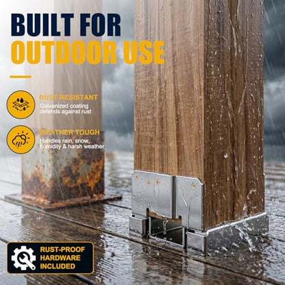 6x6 Post Base for Concrete, Heavy Duty Galvanized Steel Bracket, 6 Pack - color: 6X6 - 6Pcs