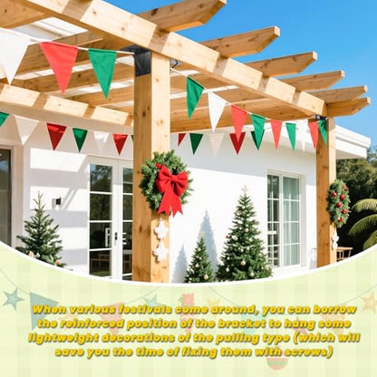 4 Pcs 6"x 6"x 3" L Shape Brackets for Pergola - size: 6"x 6"x 3"